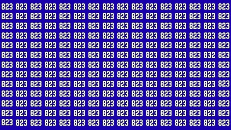 Optical Illusion Challenge- Can You Spot 832 Among The 823s In Just 8 Seconds?