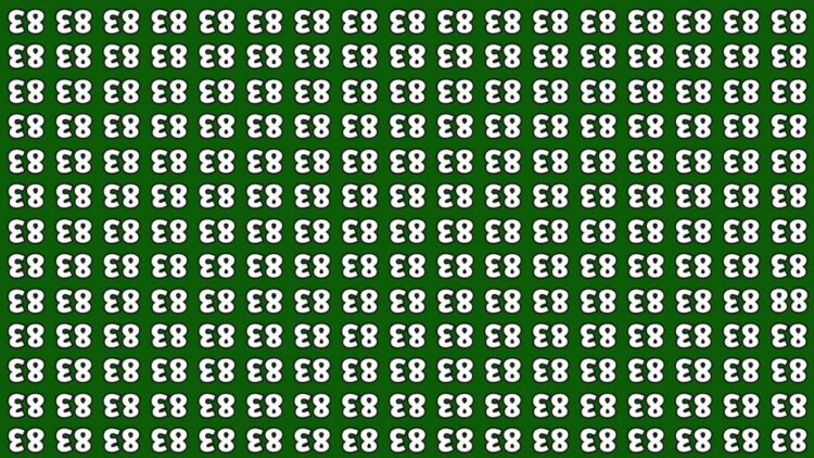 Optical Illusion Challenge: Can You Find The Inverted 88 Hidden Among Inverted 83s In Just 8 Seconds?