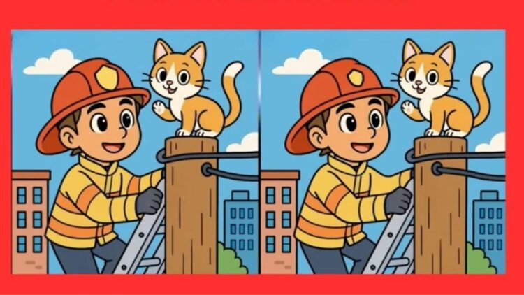 Firefighter To The Rescue! Spot 3 Differences In 27 Seconds – Only Sharp Eyes Succeed!