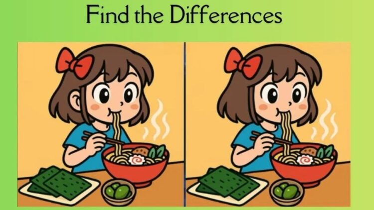 Spot The 3 Differences In Girl Eating Ramen – Can You Beat The 51-Second Timer?