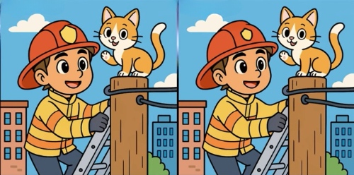 Firefighter To The Rescue! Spot 3 Differences In 27 Seconds – Only Sharp Eyes Succeed!