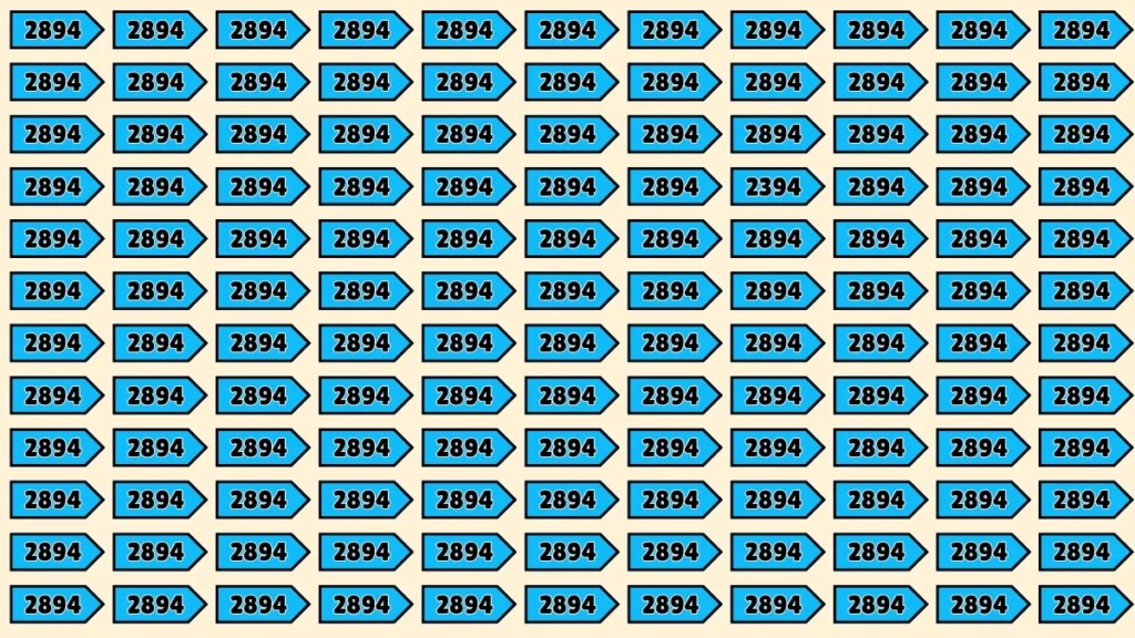 Optical Illusion Puzzle IQ Test- Can You Spot 2394 Among 2894 In Just 9 Seconds?