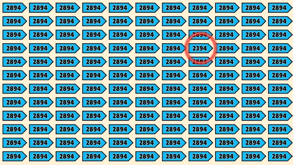 Optical Illusion Puzzle IQ Test- Can You Spot 2394 Among 2894 In Just 9 Seconds?